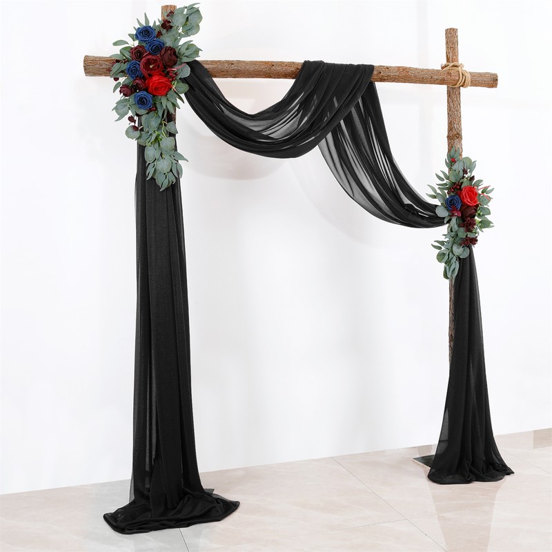 Wedding Arch Draping Fabric Black Backdrop Curtain Drape Easy to