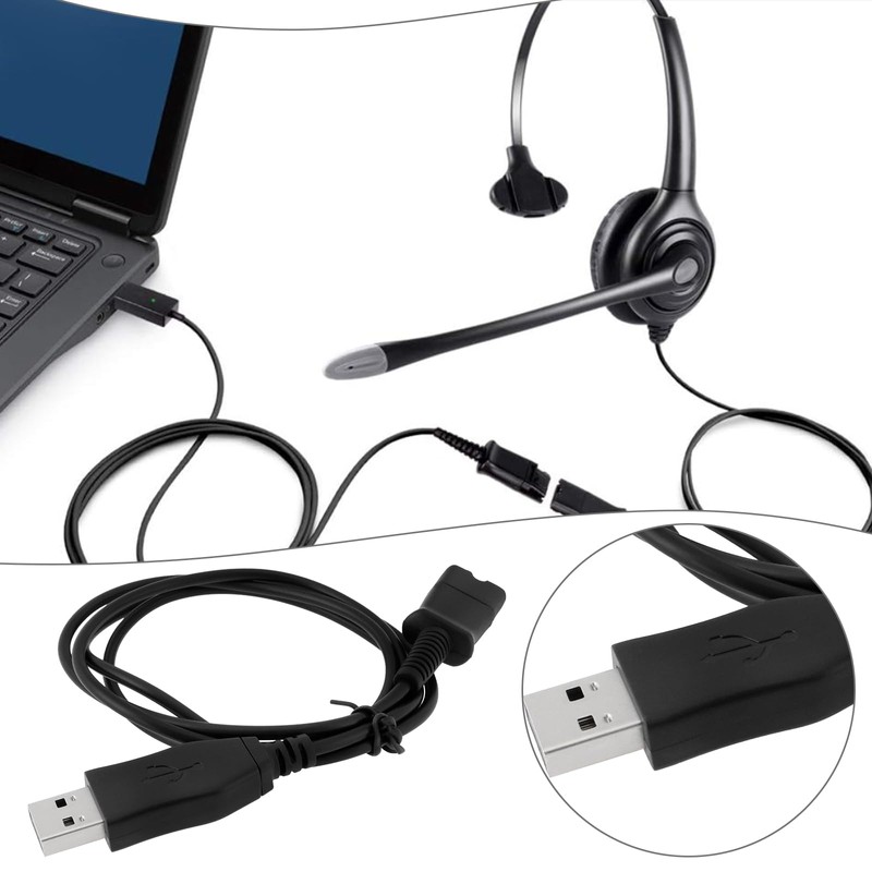 ECSiNG USB Adapter Connects Headset to PC. Compatible with Plantronics