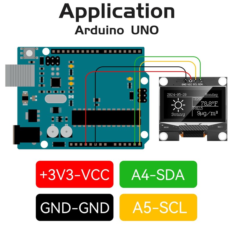 YELUFT 2 pezzi 1.3 Pollici I2C OLED Display Modulo 128x64Pixel