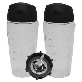 Replacement Stainless Steel 4-point Ice Crushing Blade with 20oz cup Blender Blend-N-Go Smoothie Kit ,Compatible with All Oster Classic Series Blender & OSTERIZER Galaxie Blender(2, 20oz cup with 4-point blade)