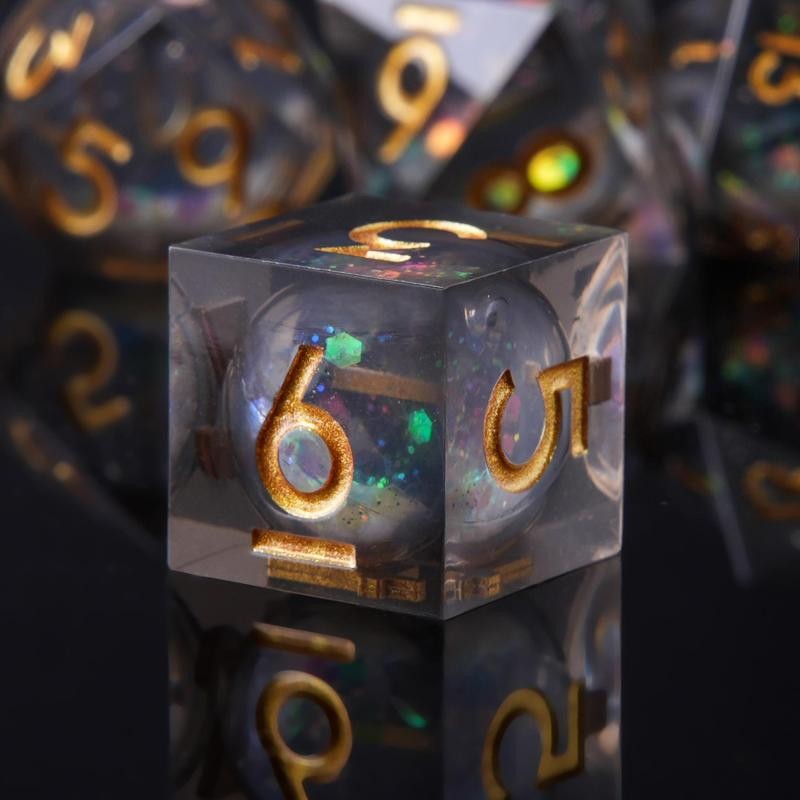 Handmade¬†Liquid Core Dice Set, 7 Counts/set Creative Quicksand¬†Polyhedral¬†Dice for Role