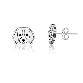 OKEYCH Beagle Lover Gift Beagle Stud Earrings Beagle Mom Jewelry Beagle Owner Gift Dog Mom Jewelry Pet Lover Gift (Beagle E)