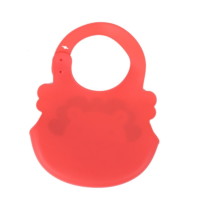Baby Bib Washable Waterproof Superbib Reusable Infant Cartoon Feeding TowelRed