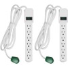 GoGreen Power Inc. (G-16106MS-2) 6 Outlet Surge Protector, 6FT Cord,
