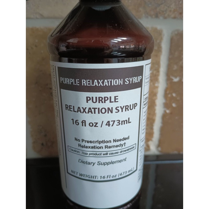 Unbranded Purple Relaxation Syrup, 16 oz, Factory Sealed