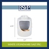 RSVP International Stoneware Salt Pig and Spoon Set, Wide Mouth,