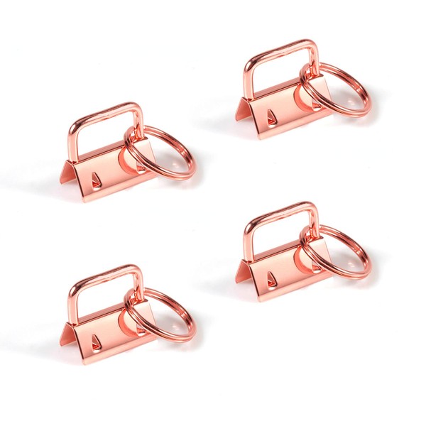 SPEEDWOX 25Pcs 1 Inch Key Fob Hardware Set, Rose Gold