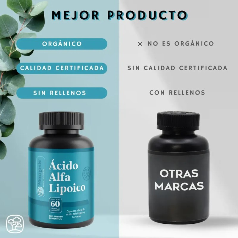 Ácido Alfa Lipoico Momosie con Cúrcuma, 60 Cápsulas