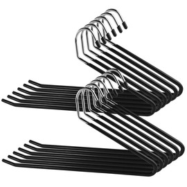 Pack of 12 - Trouser Hangers - Smart Folding - Non-Slip - Easy Selection and Storage