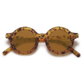 SOJOS - anteojos de sol polarizadas redondas para niños y niñas, protección UV400, anteojos de sol para la playa, día festivo, amarillo, (Yellow Tortoise), S