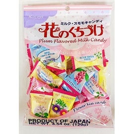 Plum Flavored Milk Candy, Japanese Flower Kiss, 4.54 oz, Product of Japan，2Pack