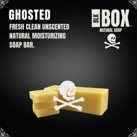 Unscented Black Box USA MADE 5oz Men's Natural Bar Soap - Fragrance Free Moisturizing Body Wash Soap From Natural Oils, Handmade Cold Process No Harsh Chemicals For Sensitive Skin (Ghosted)