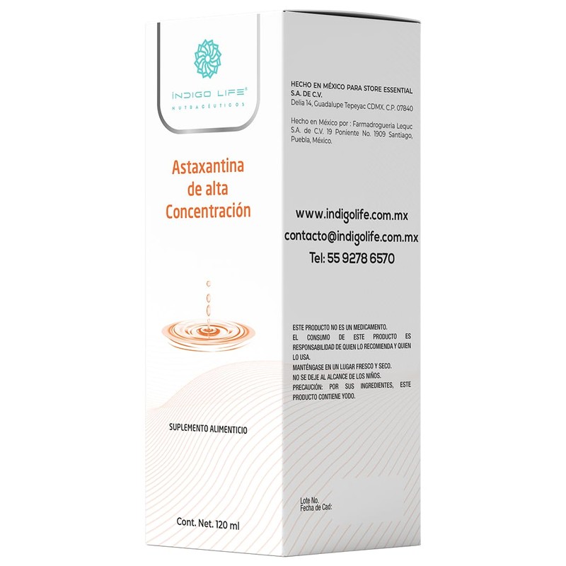 INDIGO LIFE NUTRACEUTICOS Astaxantina de Alta Concentracion 120 ml