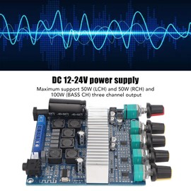 TPA3116D2 Power Amplifier Board 2 X 50W+100W DC 12V-24V 2.1 High Performance Stereo AMP Module Digital Amplifier Board for Speaker Subwoofer Audio System