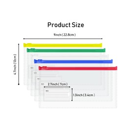 AUSTARK 30pcs Plastic Zipper Pouches, Small Clear Organizer Storage Bags, Poly Zip Envelope Zipper Bags for Office Supplies Stationeries Travel Cosmetic (9x4.7 Inch)