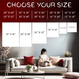 PUREVACY Graceful Geisha Portrait Canvas Wall Art for Living Room, Bedroom, or Office. Japanese Decor for Home. Modern Home Decor. Size 30x45 cm / 12x18″