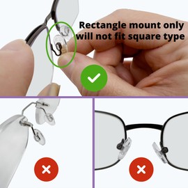 GMS Optical 15mm Med Length / 6mm Normal Width- Push-in Tear Drop Silicone Nose Pads for Glasses, Sunglasses, and Eyeglass Nose Pads, Great for Eyeglass Repair (5 Pair) (Clear)