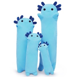Yeqivo Long Axolotl Stuffed Animals, Soft Long Axolotl Plush Pillow Cute Axolotl Plush Body Pillow Gifts for Kids Girlfriend(Blue, 110cm)