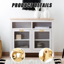 BYH 2pcs Bow Cabinet Drawer Pulls, Gold Solid Brass Bow Cabinet Knobs with Screws, Vintage Knobs Decorative Bow Knobs Cupboard Pull Handles for Home Kitchen Hardware Wardrobe Drawers