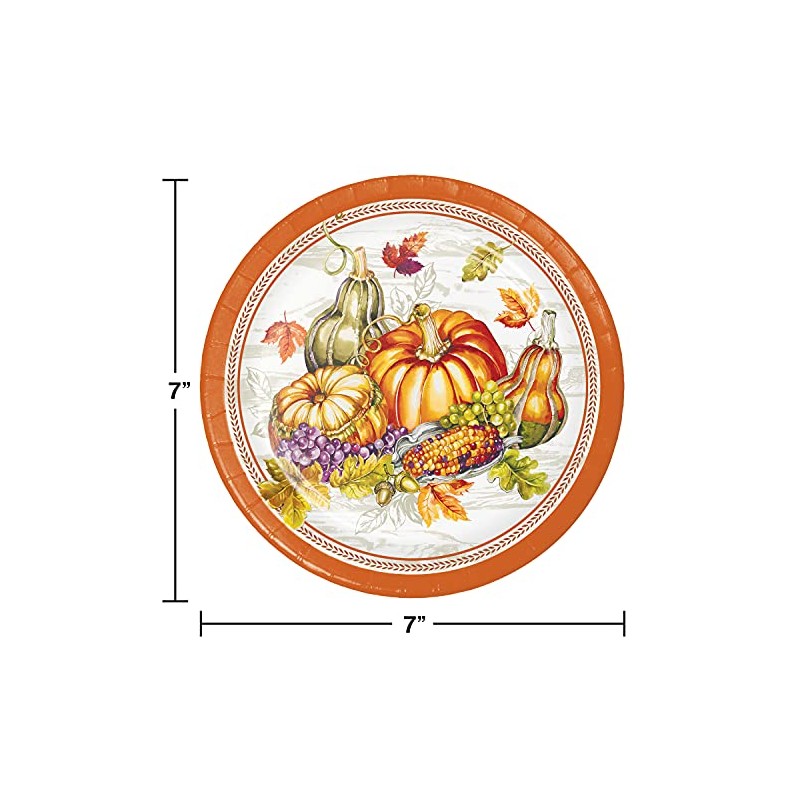 Thanksgiving Cornucopia Dessert Plates, 8 ct