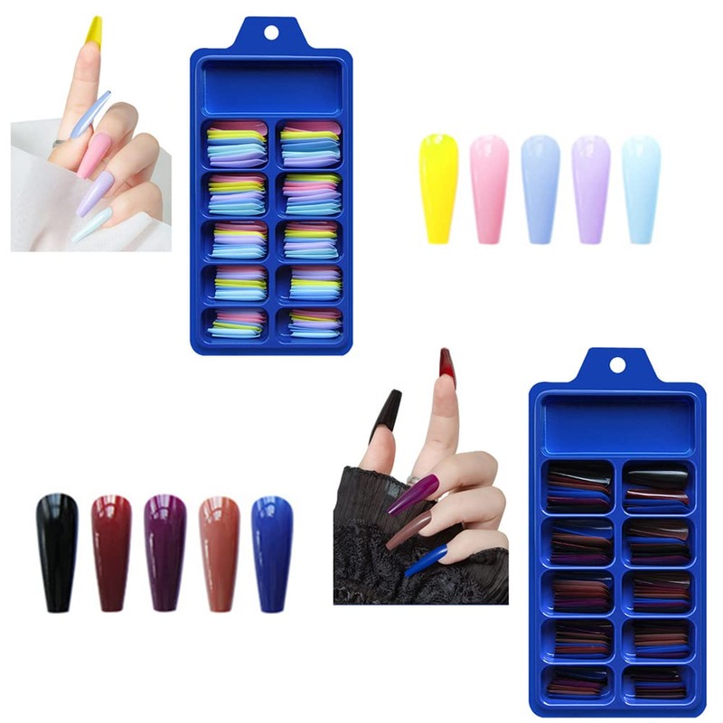 600pcs Nail Tips Artificial Nails Ballerina Long Colourful Nail Tips