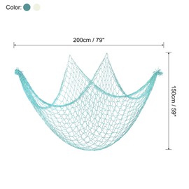 PATIKIL 79 x 59 Inch Decorative Fish Net, 2Pcs Cotton Fishing Net Wall Hangings Decoration for Wedding Ocean Them Party Sea Shells, 2 Color