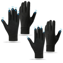 BPTZYLN 2 Pairs Waterproof Gloves Men Waterproof Gloves Cycling Gloves,Waterproof Cycling Gloves Water Proof Gloves Men Waterproof Thermal Gloves,For Men & Women For Driving Walking Running