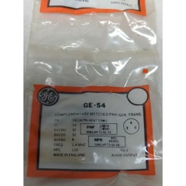 GENERAL ELECTRIC,GE-54,COMPLEMENTARY MATCHED PAIR GERMANIUM TRANSISTORS LOT OF 4