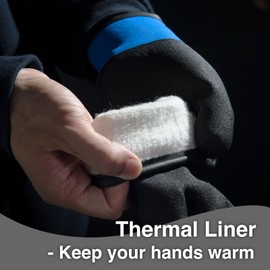 KAYGO Winter Waterproof Thermal Work Gloves for Men and Women, Full Hand Latex Coated, Acrylic Insulated Liner for Freezer Cold Weather, Fine Crinkle Grip,KG140W,Blue,M