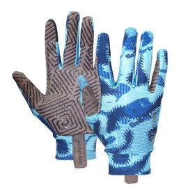 Seibertron S.P.S.G-4 UPF100+ Sun Protection Breathable Horse Riding Touchscreen Gloves with Reinforced Thumbs and Fingers for Men, Women, Boys, Girls Equestrian Horseback Gloves Youth Blue XS