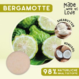 My Hair Shampoo Bar Natural by accentra, Solid Shampoo, Hair Soap, Natural Cosmetics, Suitable for All Hair Types, Vegan, No Plastic, Handmade in Germany, Bergamot Fragrance