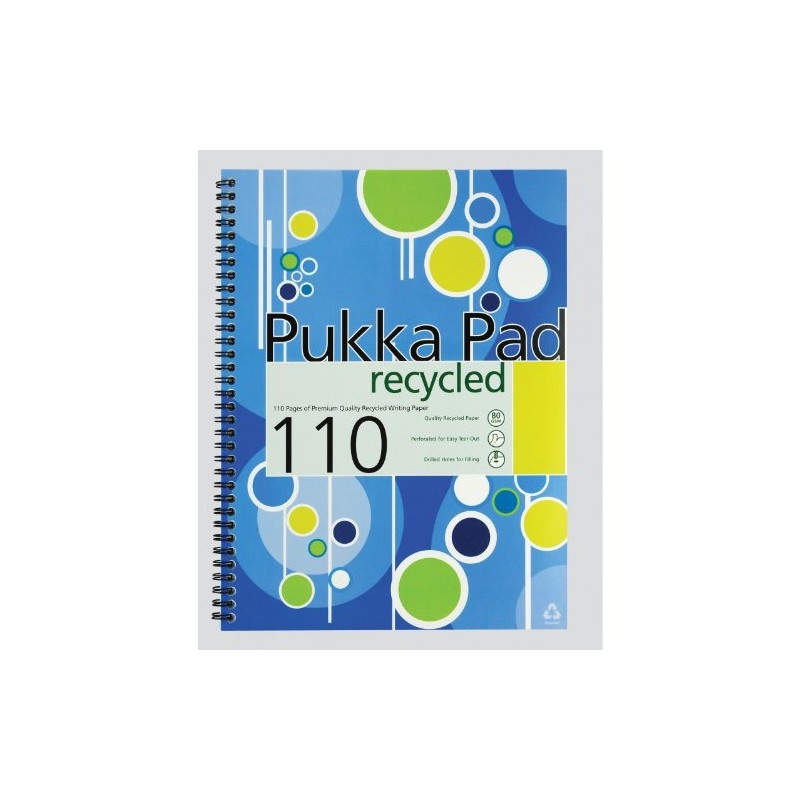 Pukka A4 Recycled Wirebound Book Pink/Blue Circles