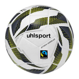 uhlsport Football Attack Addglue for The Planet - Sustainable Football - Match Ball Training Ball for Youth and Adults, 5, White/Navy/Fluo Yellow