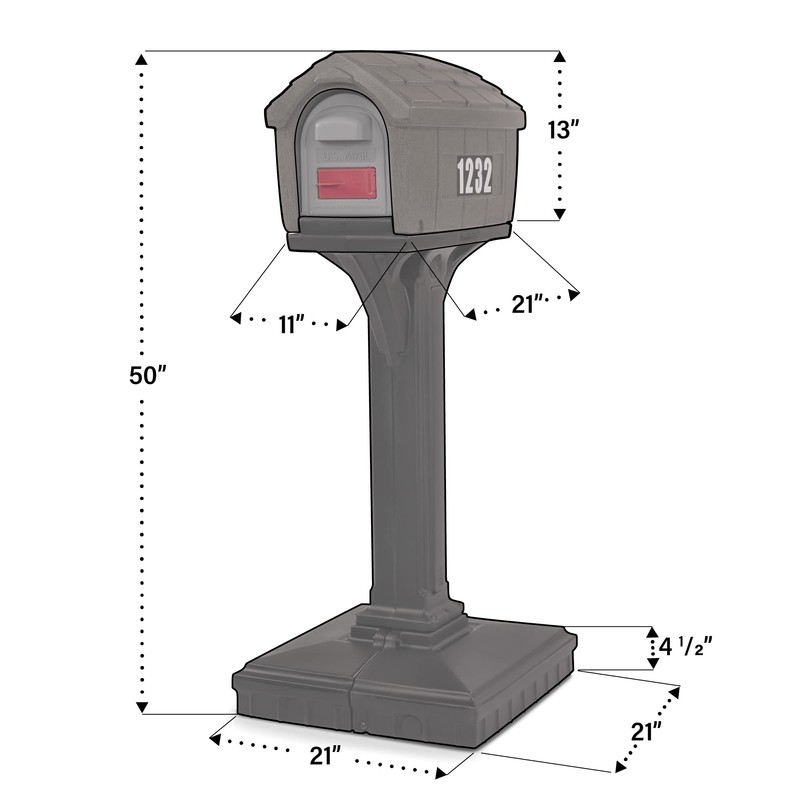 Dig-Free Easy Up Home Mailbox, Sandstone, Made in The USA