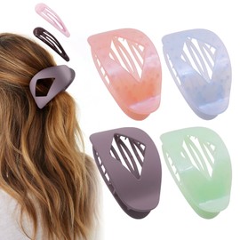 4 PCS Duckbill Flat Hair Clips - Elegant Flat Claw Clips for Women and Girls - Strong Hold Grip French Hair Clips for Thick Thin Hair - Stylish Medium Classic Accessories Hair Barrettes (4PCS-Color-3)