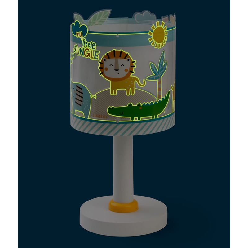 Dalber Children's Table Lamp, Bedside Lamp, Little Jungle, Jungle, Animals,