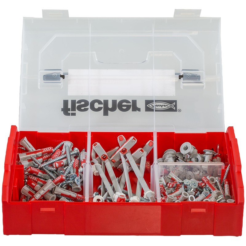 fischer FixTainer DuoLine, Dowel and Screw Box with 181 Screws,