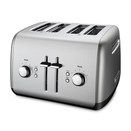 KitchenAid 4 Slice Manual Lift Toaster KMT4115CU, Contour Silver