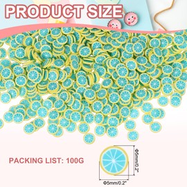 PATIKIL Polymer Clay Slices, 100g Yellow Blue Lemon Slice Fruit Art Slices Food Polymer Clay for DIY Nail Decor, Crafts Making, DIY Filler Accessories, Yellow Blue