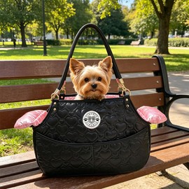 Aikoria Dog Carriers for Small Dogs, Fashionable Design Puppy Purse - Waterproof and Scratch-Resistant, Soft Fur Pad, Pet Carrying Bag for Daily Use and City Walk and Travel
