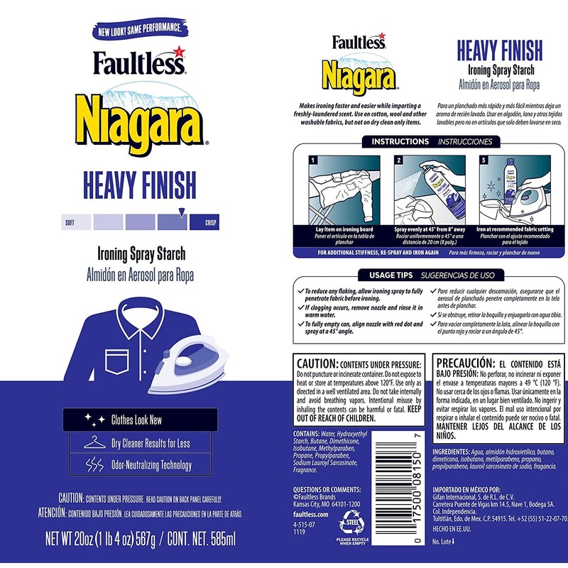 Heavy Starch Spray (20 oz, 6-Pack) - Niagara Heavy Finish