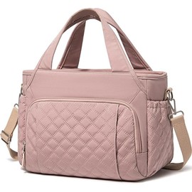 Lunch Bag for Women, Insulated Lunch Box for Work,Large Leakproof Cooler lunch bag,Women's Lunch Tote Bag - Color: Beige