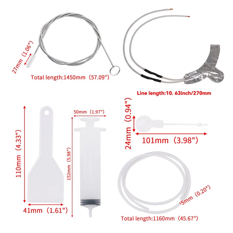 6PCS Refrigerator Deicing Drain Pipe Tool Hose Plunger Scraper Hole