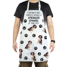 CENWA A Kitchen is Not Complete without A Springer Spaniel Apron Springer Spaniel Dog Lover Gift (SPRINGER SPANIEL apron CA)
