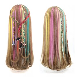 extensiones de cabello de colores Cortinas Clips Para Extensiones Cabello Colores Sintético
