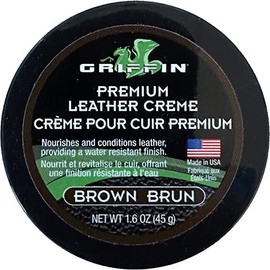 Griffin Leather Creme 1.6 oz, Brown, Nourishing Leather Conditioner for Shoes