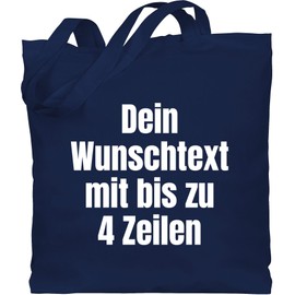Geschenk mit Namen personalisiert by Shirtracer - Cotton Bag - Design Your Own Print - Desired Text, 5 Navy Blue