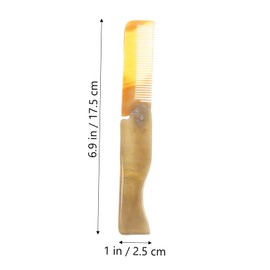 SAFIGLE 2Pcs Foldable Ox Horn Comb Portable Static Hair Styling Comb for Scalp Massage Hair Health Lightweight Travel Accessory for Men Women