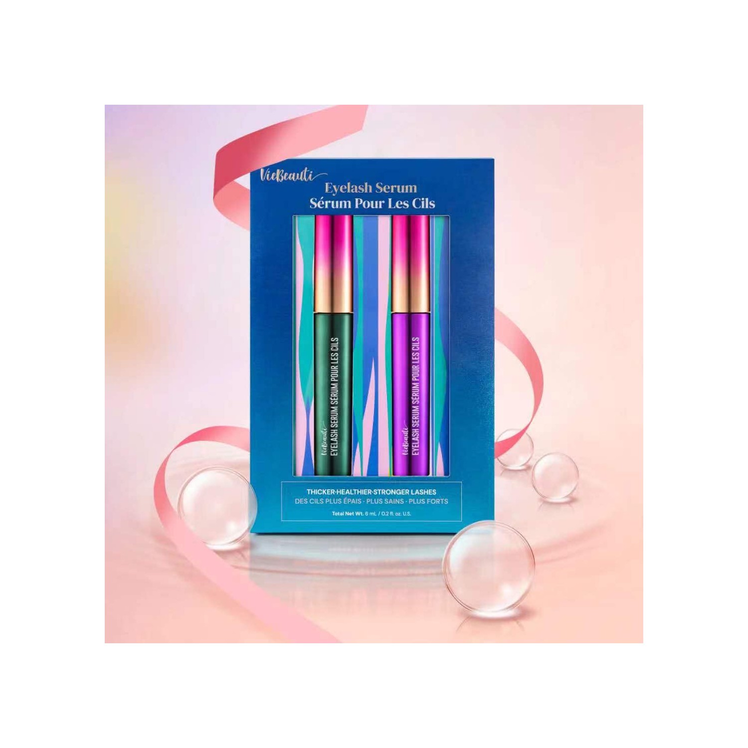 VieBeauti Eyelash Growth Serum Purple and Green Twin Gift Pack Set