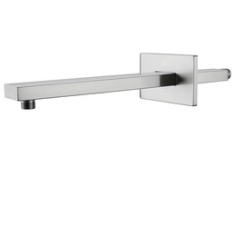 RANDOM 16 Inch Brushed Nickel Shower Arm with Flange and Teflon Tape,Thicken Stainless Steel Extension Extender Pipe for Rain Shower Head,Extra Long High Rise Shower Head Extension Arm.91118-16BN